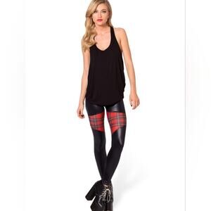 Blackmilk sheer tartan red leggings